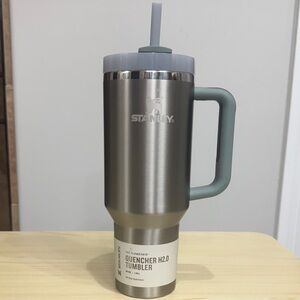 Stanley Stainless Steel Tumbler with Green Handle